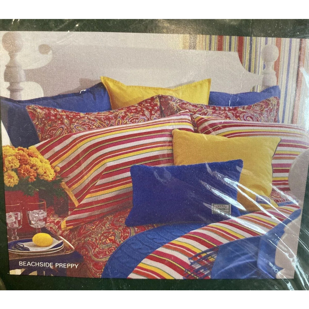 Ralph Lauren Beachside Preppy Stripe Cotton Twin Duvet Cover Vintage New
